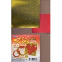 Origami Paper Two Sizes Red and Gold Paper - 050 mm -  50 sheets