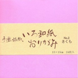 Origami Paper Mino Pink Washi - Pink - 150 mm - 24 sheets