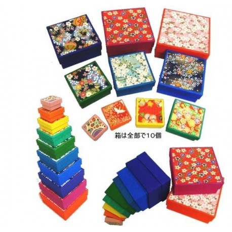 10 Square Stacking Washi Boxes