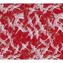 Unryu Paper - Red With White Cranes and Gold Strands