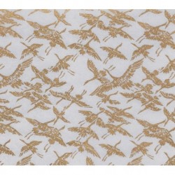 Washi Paper - White With Gold Cranes