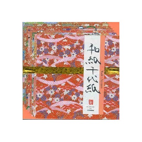 Washi Paper Red Patterns - 150 mm - 8 sh