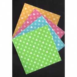 Origami Paper Heart Print 1 - 150 mm -  40 sheets