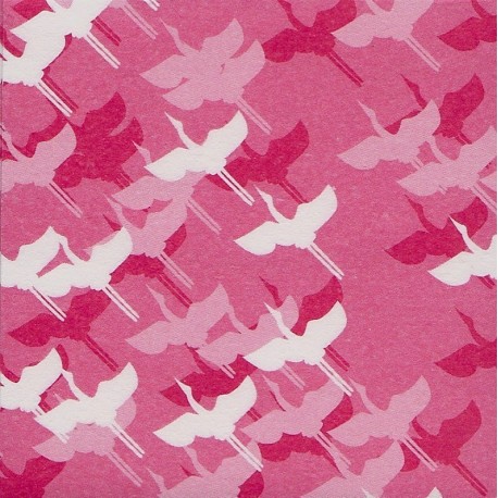 Origami Paper Pink Washi With Cranes - 075 mm - 100 sheets