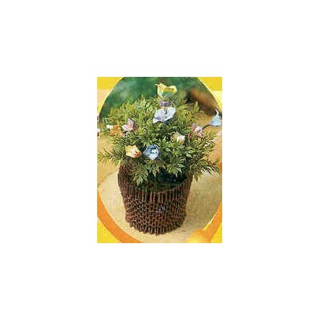 Origami Brown Flower Basket 3D Kit