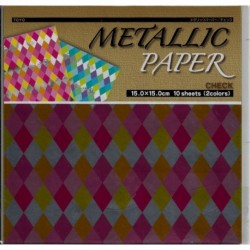 Origami Paper Metallic Check Foil - 150 mm - 10 sheets