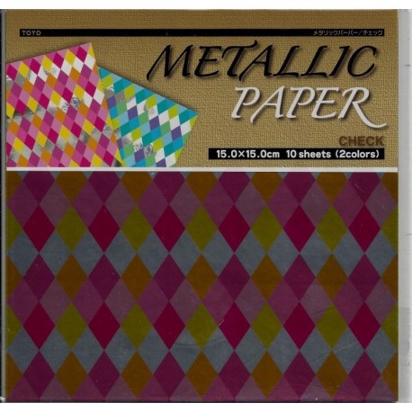 Origami Paper Metallic Check Foil - 150 mm - 10 sheets