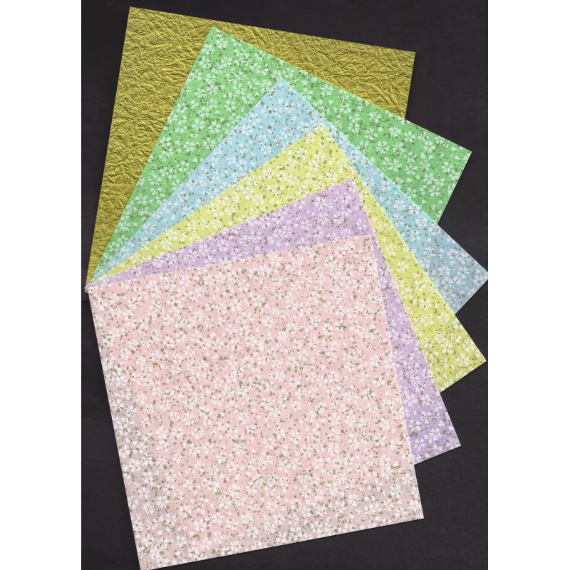 Origami Paper Cherry Blossom Print Washi - mm - 6 sheets