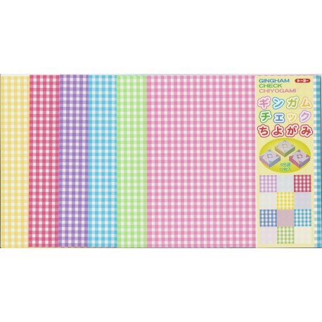 Origami Paper Gingham Check Print - 150 mm - 12 sheets