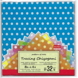 Origami Paper Tracing Chiyogami With Dot Pattern - 150 mm - 32 sheets