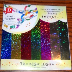 Paper Chain Shiny Hologram Strips - 105  Strips