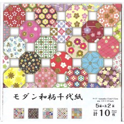 Origami Paper With Chiyogami Print - 150 mm - 10 sheets