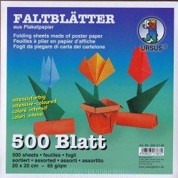 Origami Paper 10 Intensive Plain Colors Double Sided - 200 mm - 500 sheets