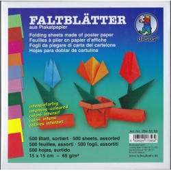Origami Paper 10 Intensive Plain Colors Double Sided - 150mm - 500 sheets
