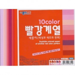 Origami Paper Ten Colors of Red Color - Bulk- 150 mm -  30 sheets