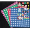 Origami Paper Checker Print With Labels - 150 mm - 32 sheets - Disc