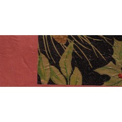 Double Sided Kraft Scrap Paper - Poinsettia Print with Red Backing  End Cuts -2 inches x 24 inches