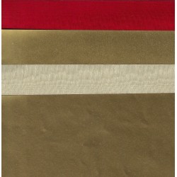 Red and White Gold Backed Paper - 31mm x 16 mm - 16 sheets