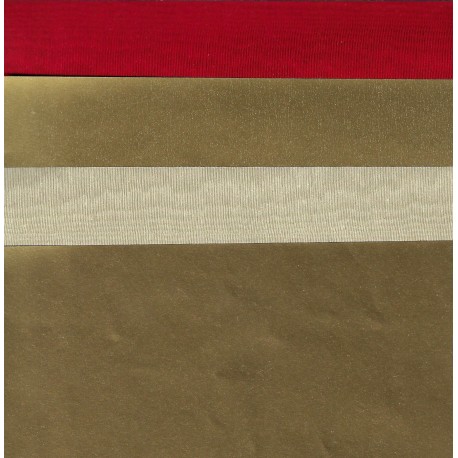 Red and White Gold Backed Paper - 31mm x 16 mm - 16 sheets