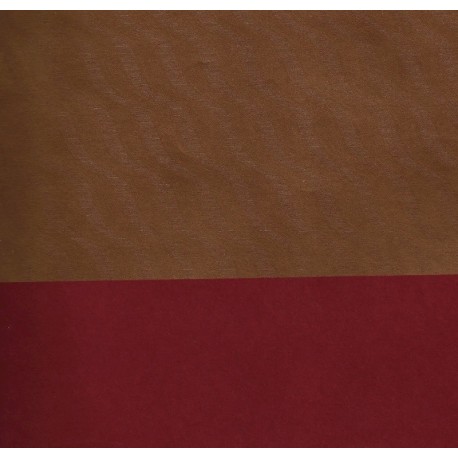 Kraft Paper - Gold Wave Reverse Side Red Scrap Paper End Cuts - ~12 inches by ~3 inches