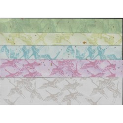 Pastel Washi Paper With Cranes - 150mm - 10 sheets