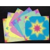 Six Patterns Starburst Print Origami Paper -21 sheets - 102 mm