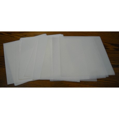 Diverse White Glassine Paper - 250mm x 210mm - 31 sheets
