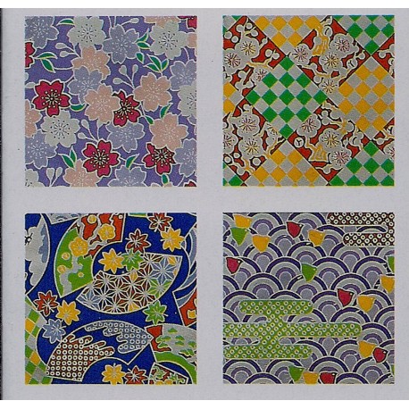 Four Foil Chiyogami Prints - 150mm - 12 sheets
