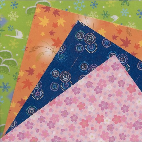 Four Chiyogami Print Paper - 150mm - 40 sheets