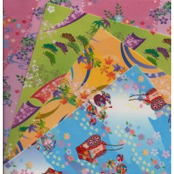 Four Washi Chiyogami Patterns - 150mm - 24 sheets