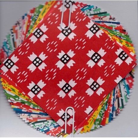 30 Different Folk Designs of Washi Paper - 80mm - 30 sheets