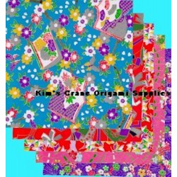 Six Chiyogami Prints - 150mm - 18 Sheets