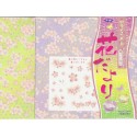 Cherry Blossom Print Origami Paper With Cute Labels - 150mm -16 sheets