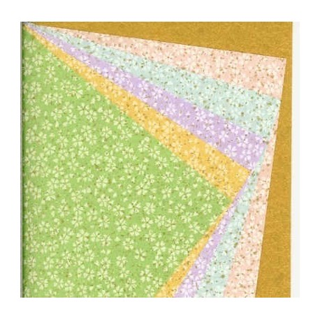 Origami Paper Washi With Cherry Blossom Print - 150 mm -  12 sheets