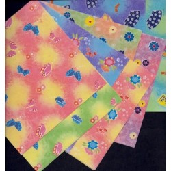 Origami Paper Pastel Colored Chiyogami Prints - 150 mm - 24 sheets