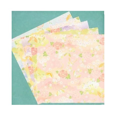 Origami Paper Peony Floral Pattern - 150 mm -  25 sheets
